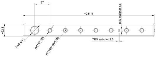MIDI controller Layout of 8 encoders and 8 Potentiometers