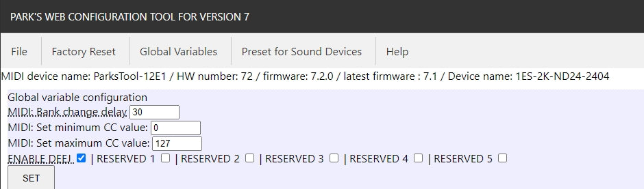 7.2.1 Deej compatible - enable / disable from web configuration tool