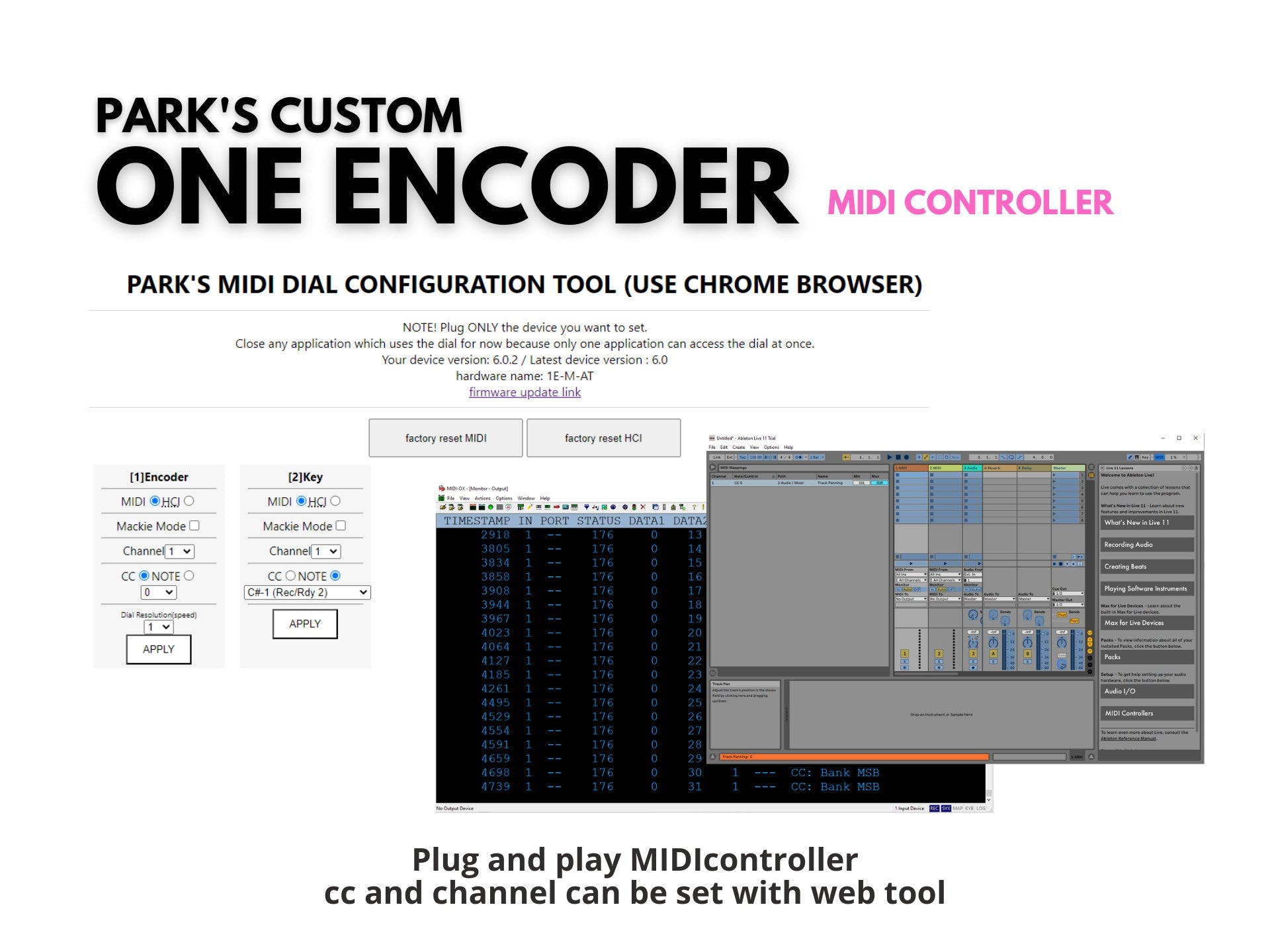 Park's Custom Dial kit / customizable keyboard / volume, media control / Adobe / craft, macro pad, MIDI controller / diy / sound devices