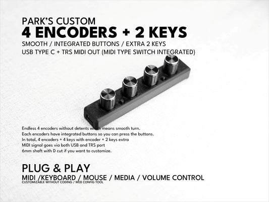 Park's Custom Encoders: 8, 4/ MIDI / Plug and Play / customizable / DIY / MCP / keyboard mouse volume / Sound Devices