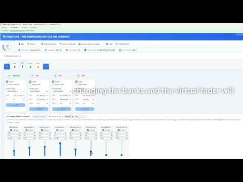 How to configure banks and virtual faders in the ParksTool Web Configurator